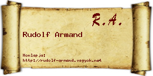 Rudolf Armand névjegykártya