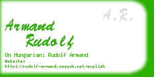 armand rudolf business card